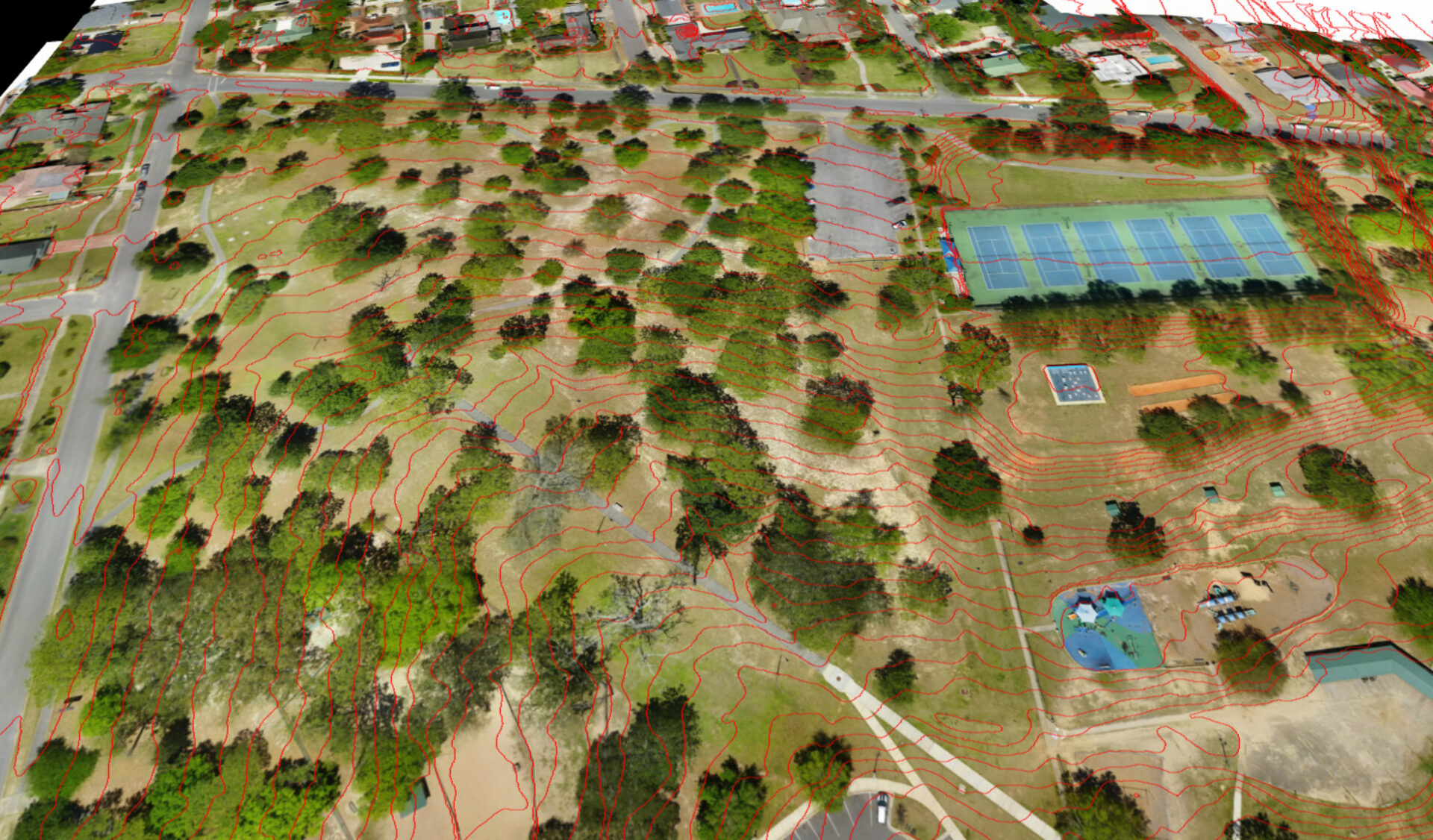 Bayview Park Location: Pensacola, FL Area = 50 acres Data: Topography and imagery, LiDAR & photogrammetry Use: Park improvement plans